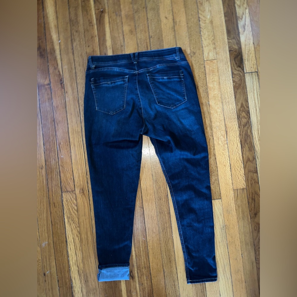 Democracy Jeans “Ab” Technology Dark Wash size 14 stretchy waist band High rise